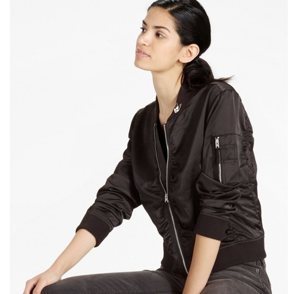 Lucky Brand Ruched Bomber Jacket - Picture 1 of 13